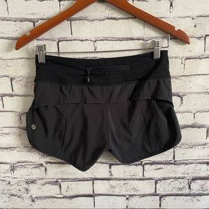 Lululemon Athletica Speed Run Shorts 4-Way Stretch Swift Ultra Black SZ 2